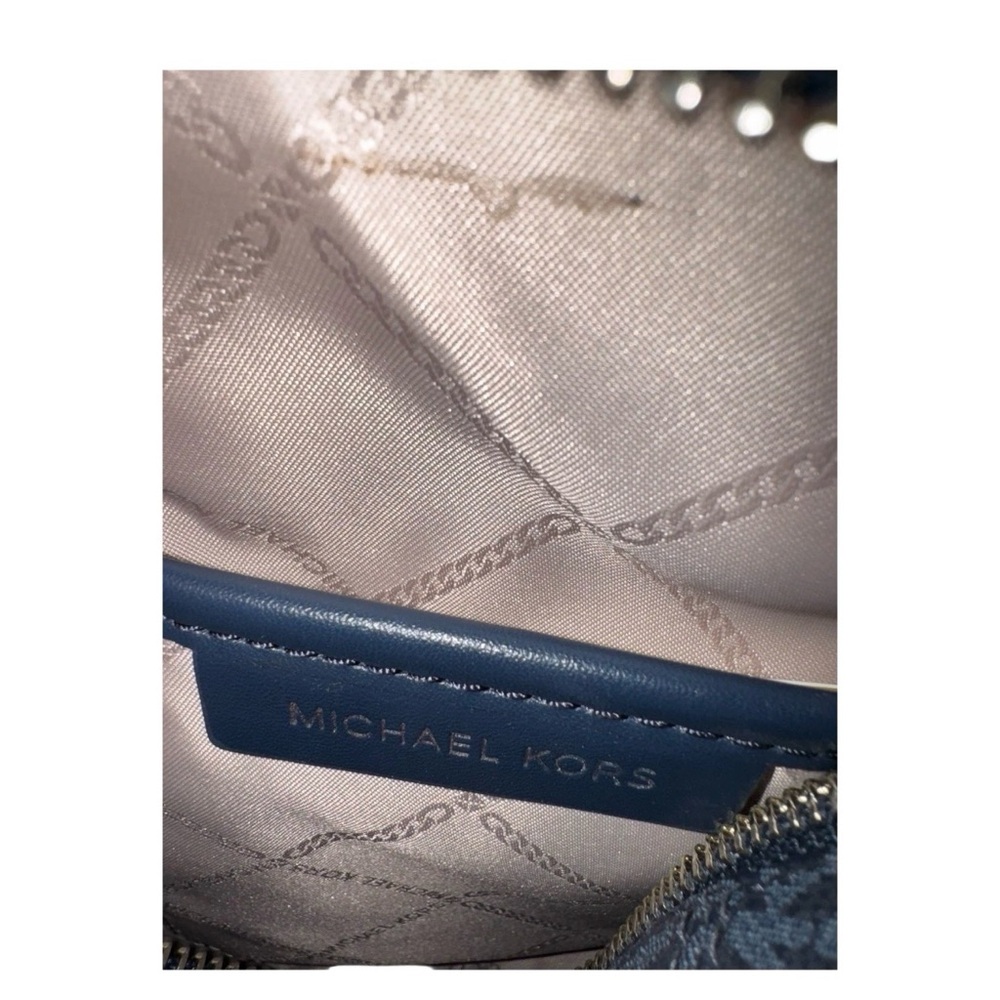 Michael Kors Rhea Color Block Logo Mini Backpack Blue - Picture 6 of 8